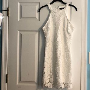 Lulus Love Poem Ivory Lace Mini Dress
